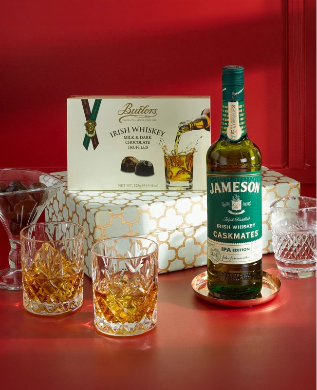Whiskey and Truffles Gift Basket